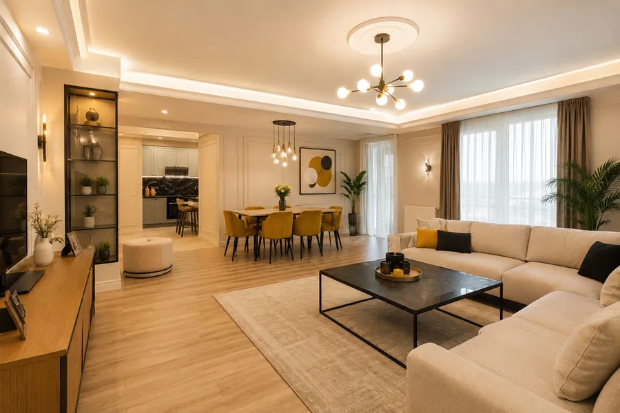Komple daire tadilatı sonrası salon